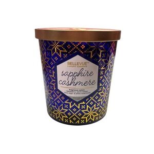 Bellevue Luxury Candles Sapphire Cashmere 2-Wick Blue Gold Snowflake Jar Candle